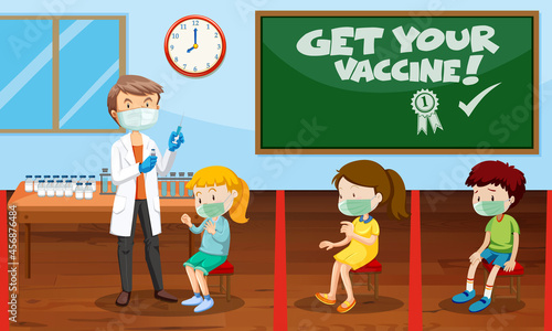 Many kids waiting in queue to get covid-19 vaccine