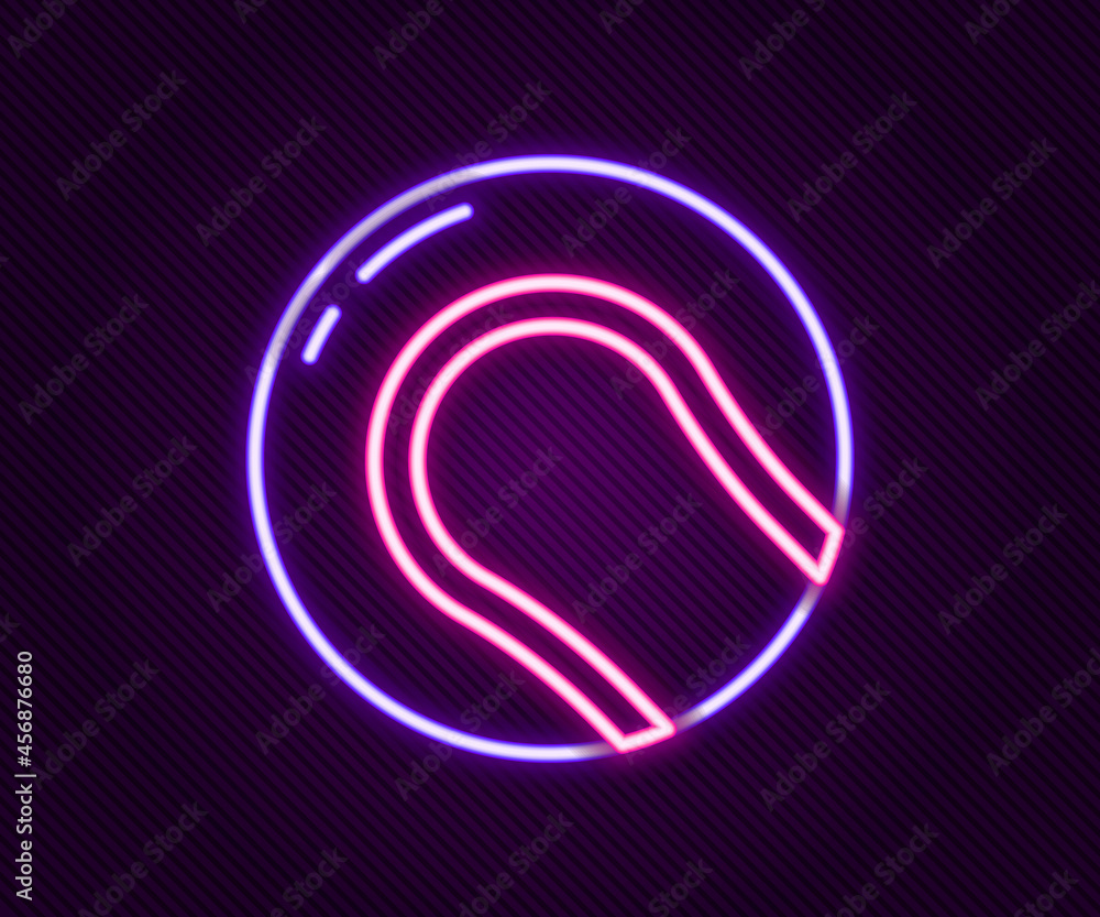 Glowing neon line Baseball ball icon isolated on black background. Colorful outline concept. Vector