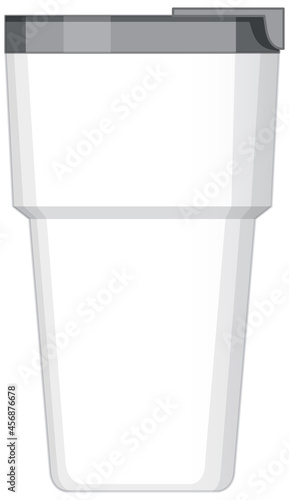 White metal water tumbler isolated