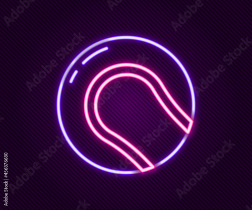 Glowing neon line Baseball ball icon isolated on black background. Colorful outline concept. Vector