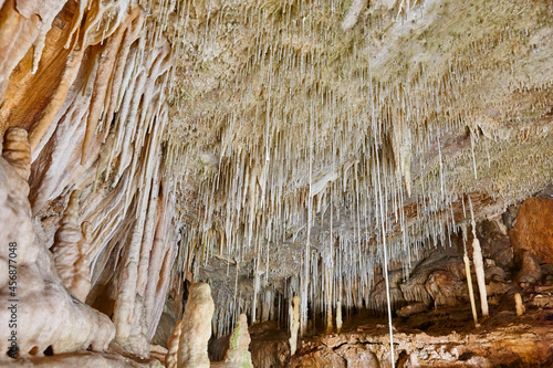Campanet caves in Mallorca. Geological and mineral. Balearic islands.
