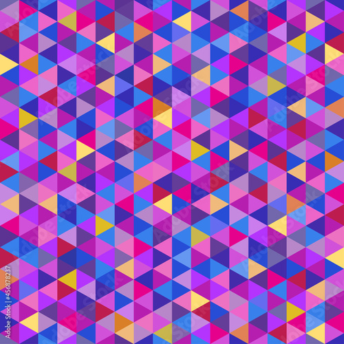 Triangle pattern. Colorful wallpaper of the surface. Seamless bright tile background. Print for polygraphy, posters, t-shirts and textiles. Unique texture. Doodle for design