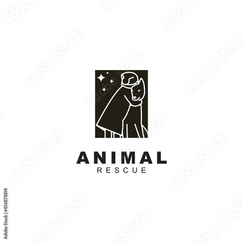 Animal rescue logo template design vector icon illustration