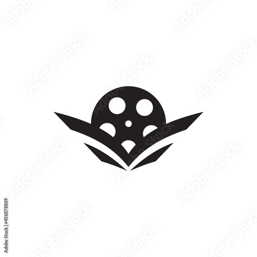 Wing film logo template design vector icon illustration