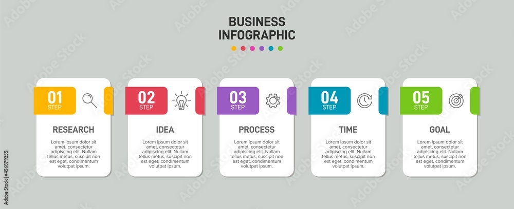 Infographic design with icons and 5 options or steps. Thin line vector. Infographics business concept. Can be used for info graphics, flow charts, presentations, web sites, banners, printed materials.