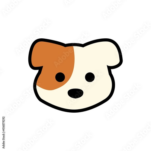 Cute Puppy Head Cartoon Illustration. Animal Dog Face Icon Vector Design