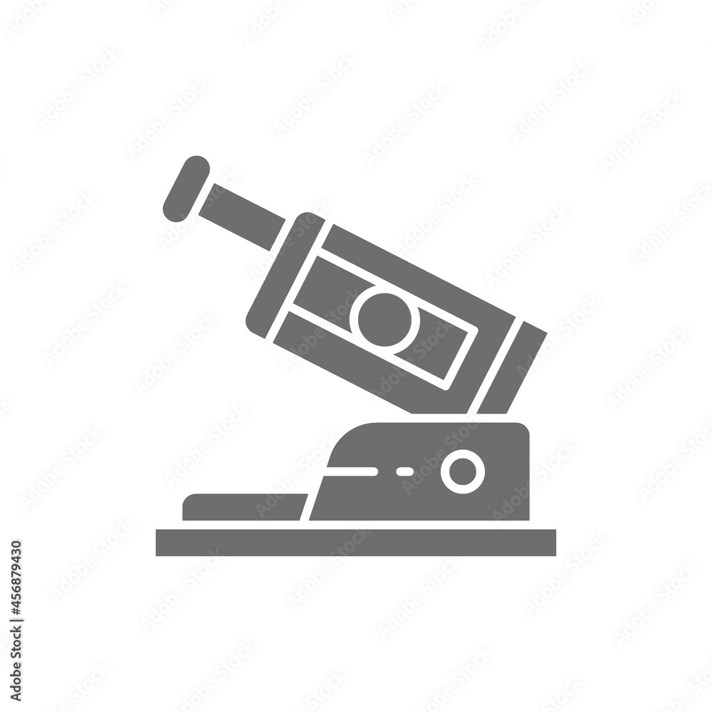 Eye exam device grey icon. Isolated on white background Eye exam device grey icon. Isolated on white background