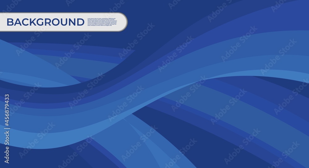 Obraz Abstract Blue Wave Background Design. Simple Curved Wallpaper