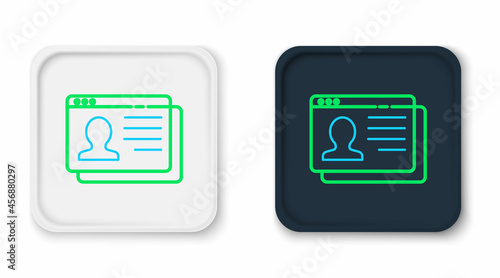 Line Resume icon isolated on white background. CV application. Searching professional staff. Analyzing personnel resume. Colorful outline concept. Vector