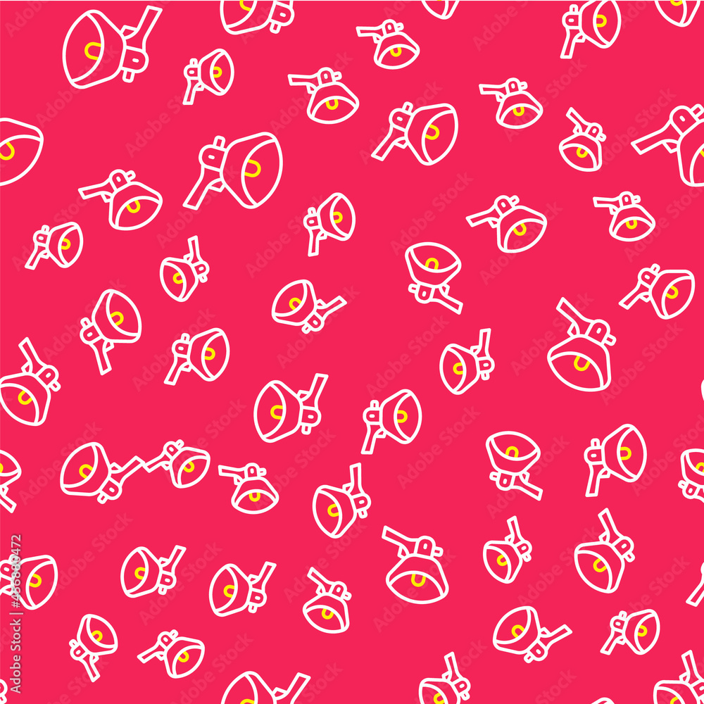 Line Megaphone icon isolated seamless pattern on red background. Speaker sign. Vector Line Megaphone icon isolated seamless pattern on red background. Speaker sign. Vector