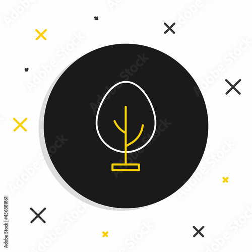 Line Tree icon isolated on white background. Forest symbol. Colorful outline concept. Vector