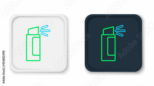 Line Pepper spray icon isolated on white background. OC gas. Capsicum self defense aerosol. Colorful outline concept. Vector