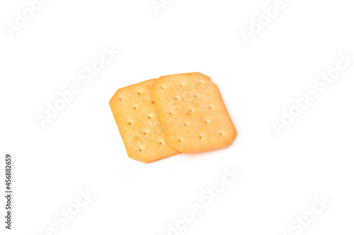 Butter cracker isolated on white background.