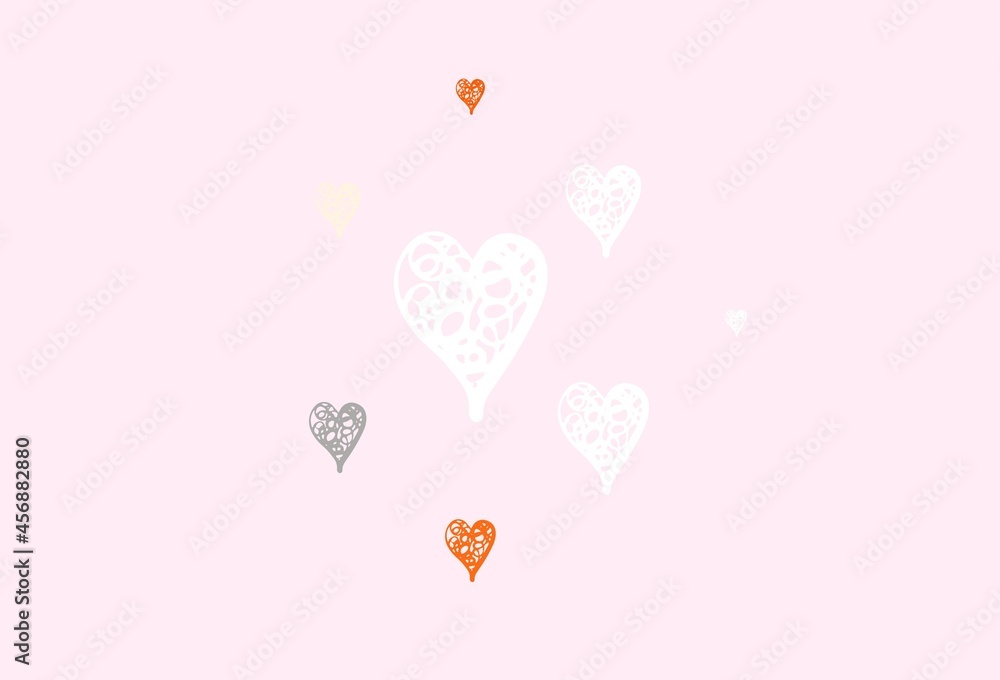 Light Brown vector texture with lovely hearts.