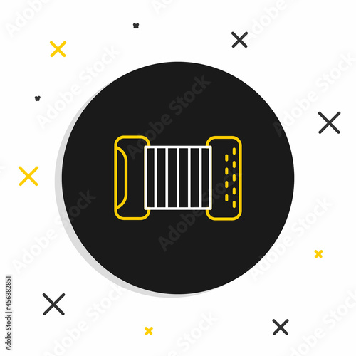 Line Musical instrument accordion icon isolated on white background. Classical bayan, harmonic. Colorful outline concept. Vector