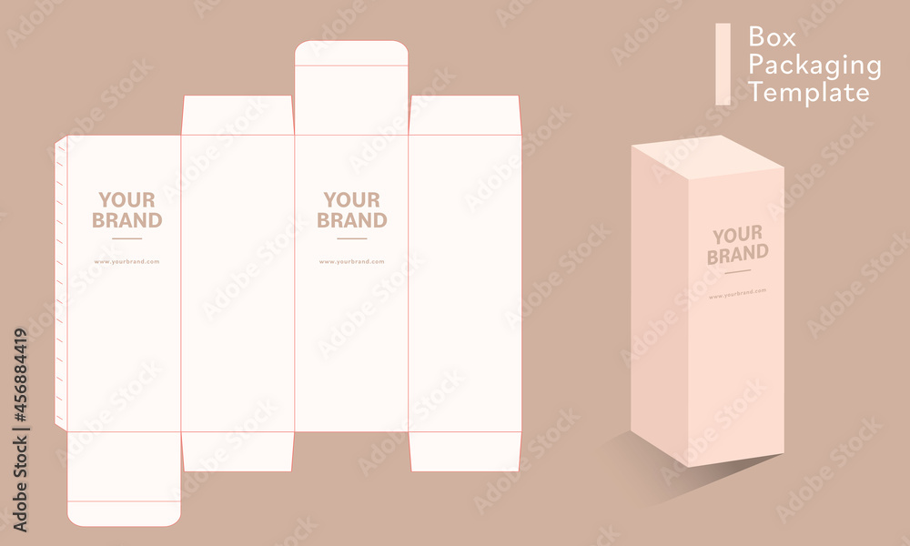 Premium paper square box die cut template with 3d mock up, supplement box, square box, Packaging template, Vector illustration EPS10. Premium paper square box die cut template with 3d mock up, supplement box, square box, Packaging template, Vector illustration EPS10.