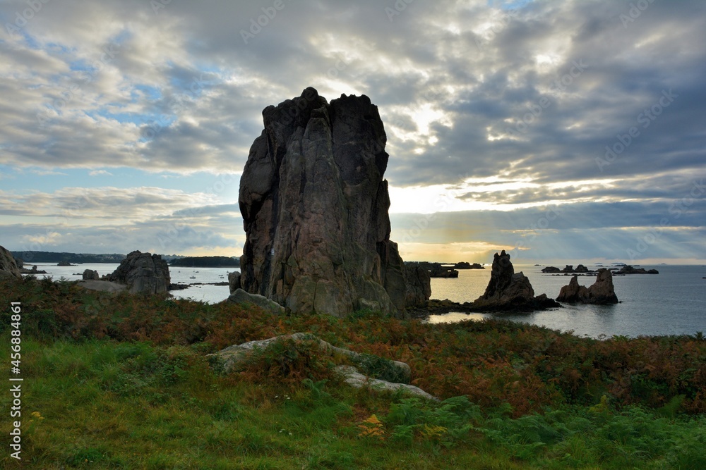 Beautiful sunset in Brittany France