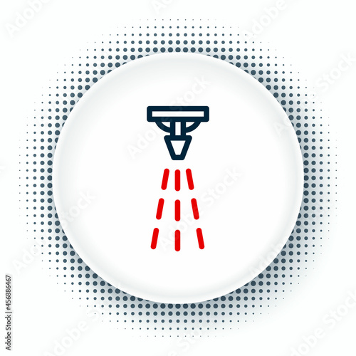 Line Fire sprinkler system icon isolated on white background. Sprinkler, fire extinguisher solid icon. Colorful outline concept. Vector
