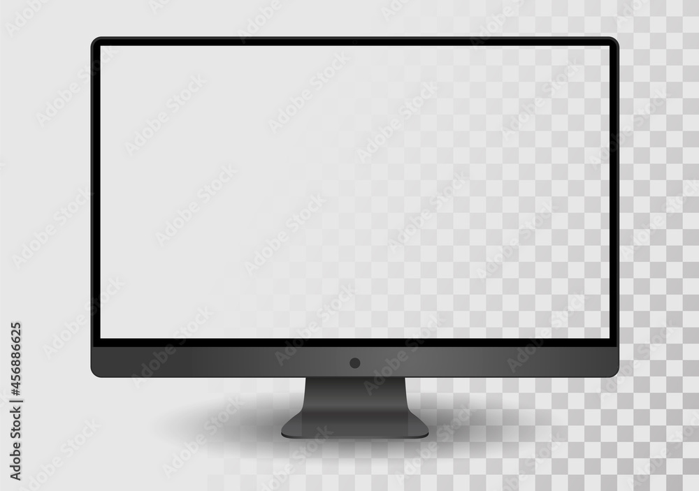 Realistic computer monitor isolated on transparent background. Vector mockup. Vector illustration. Realistic computer monitor isolated on transparent background. Vector mockup. Vector illustration.