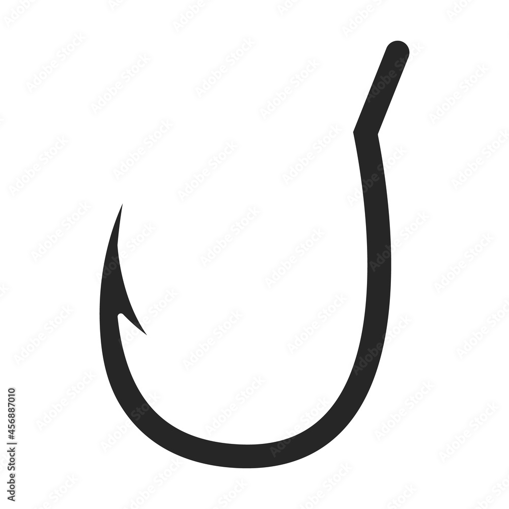 Fish hook vector icon.Black vector icon isolated on white background fish hook. Fish hook vector icon.Black vector icon isolated on white background fish hook.