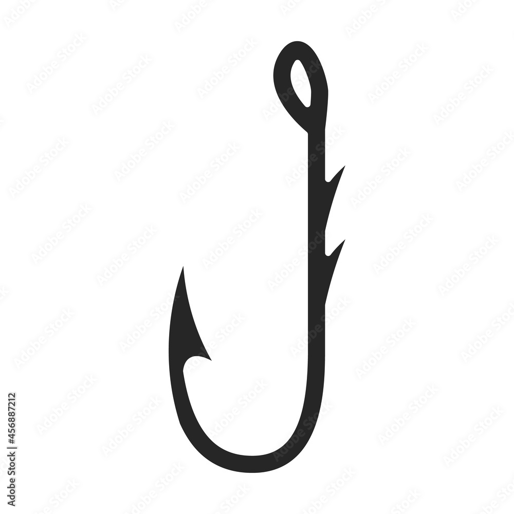 Fish hook vector icon.Black vector icon isolated on white background fish hook. Fish hook vector icon.Black vector icon isolated on white background fish hook.