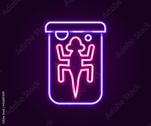 Glowing neon line Experimental animal icon isolated on black background. Colorful outline concept. Vector