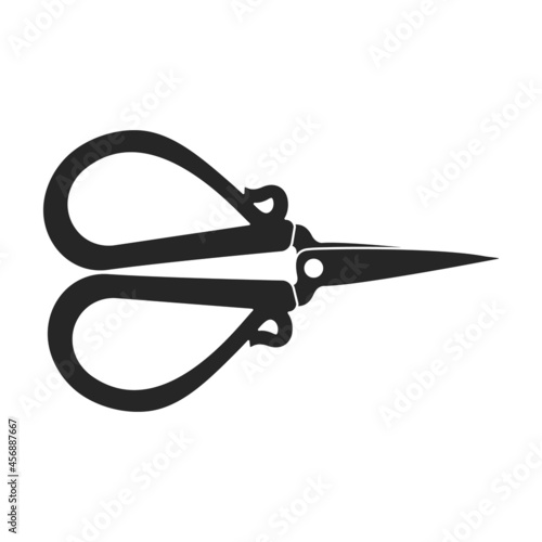 Scissor vector icon.Black vector icon isolated on white background scissor.