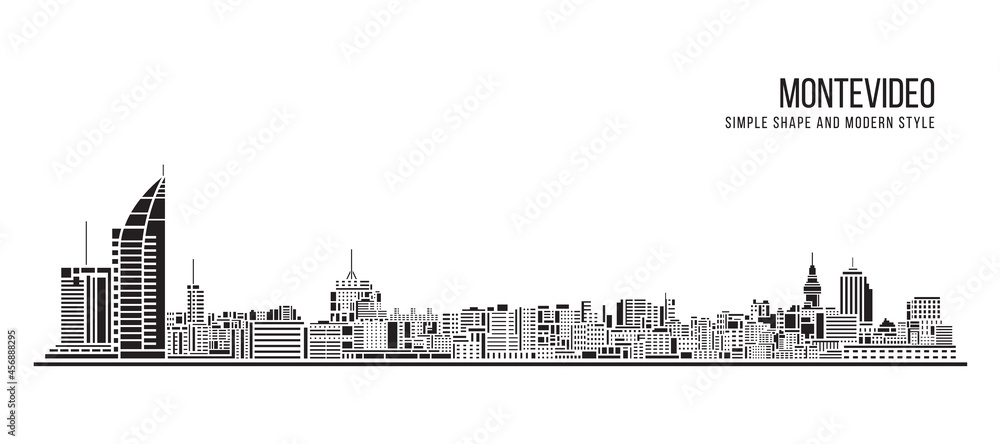 Cityscape Building Abstract Simple shape and modern style art Vector design - Montevideo, Uruguay