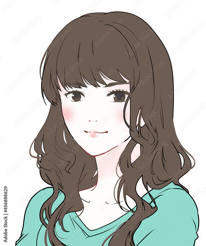 イラスト素材 パーマ ロングヘアの若い女性アイコン Stock Illustration Adobe Stock イラスト素材 パーマ ロングヘアの若い女性アイコン Stock Illustration Adobe Stock