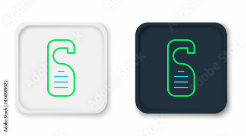 Line Please do not disturb icon isolated on white background. Hotel Door Hanger Tags. Colorful outline concept. Vector