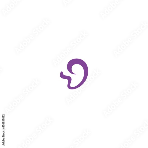 Baby Fetus Pregnant Purple Logo Vector photo