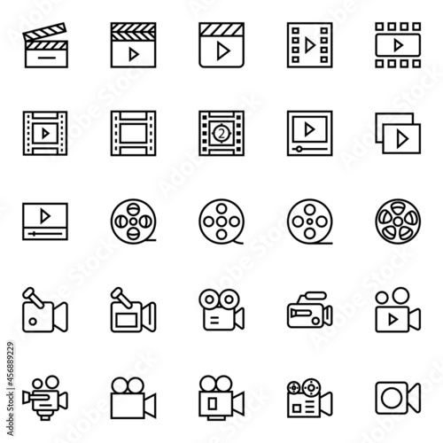Outline icons for cinema.