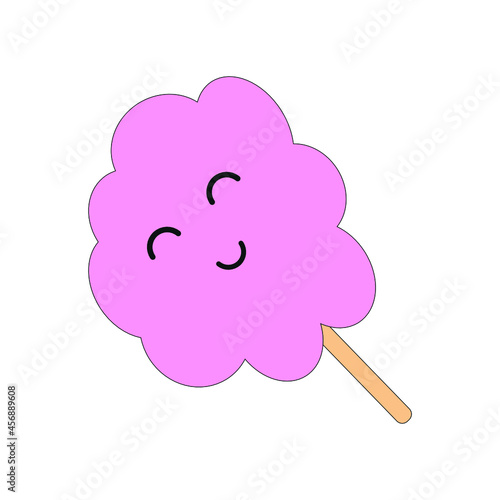 Obraz na płótnie cotton candy sketch icon, on white background w salonie