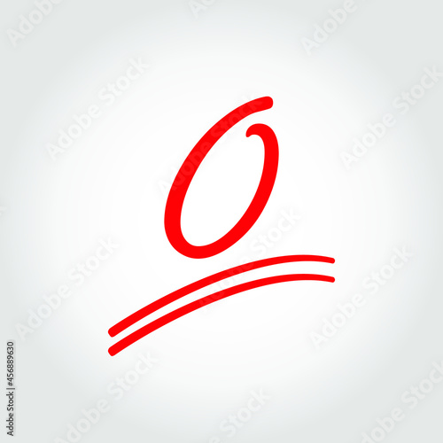 Zero test score. Bad school exam results. Grade result and circle. Eps 10 vector illustration.