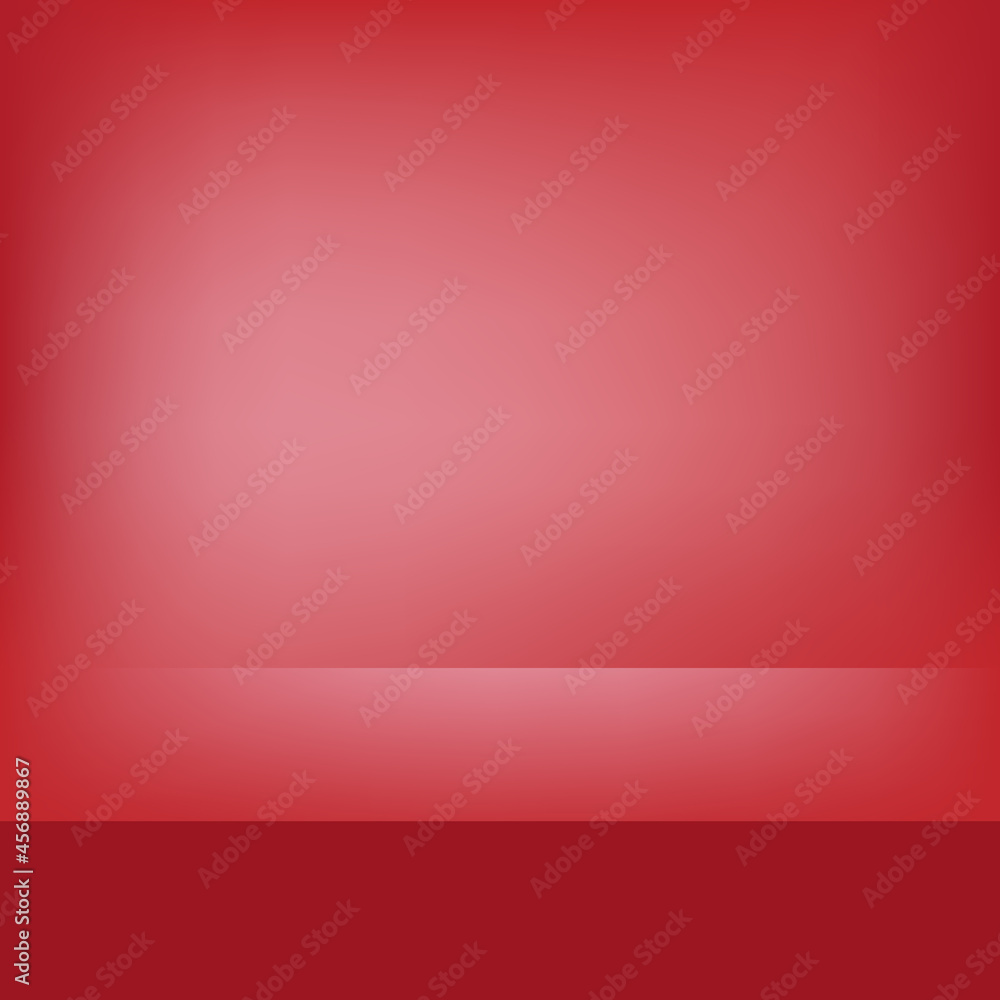 blank red studio scene for product display with lighting effect. empty stage for presentation background