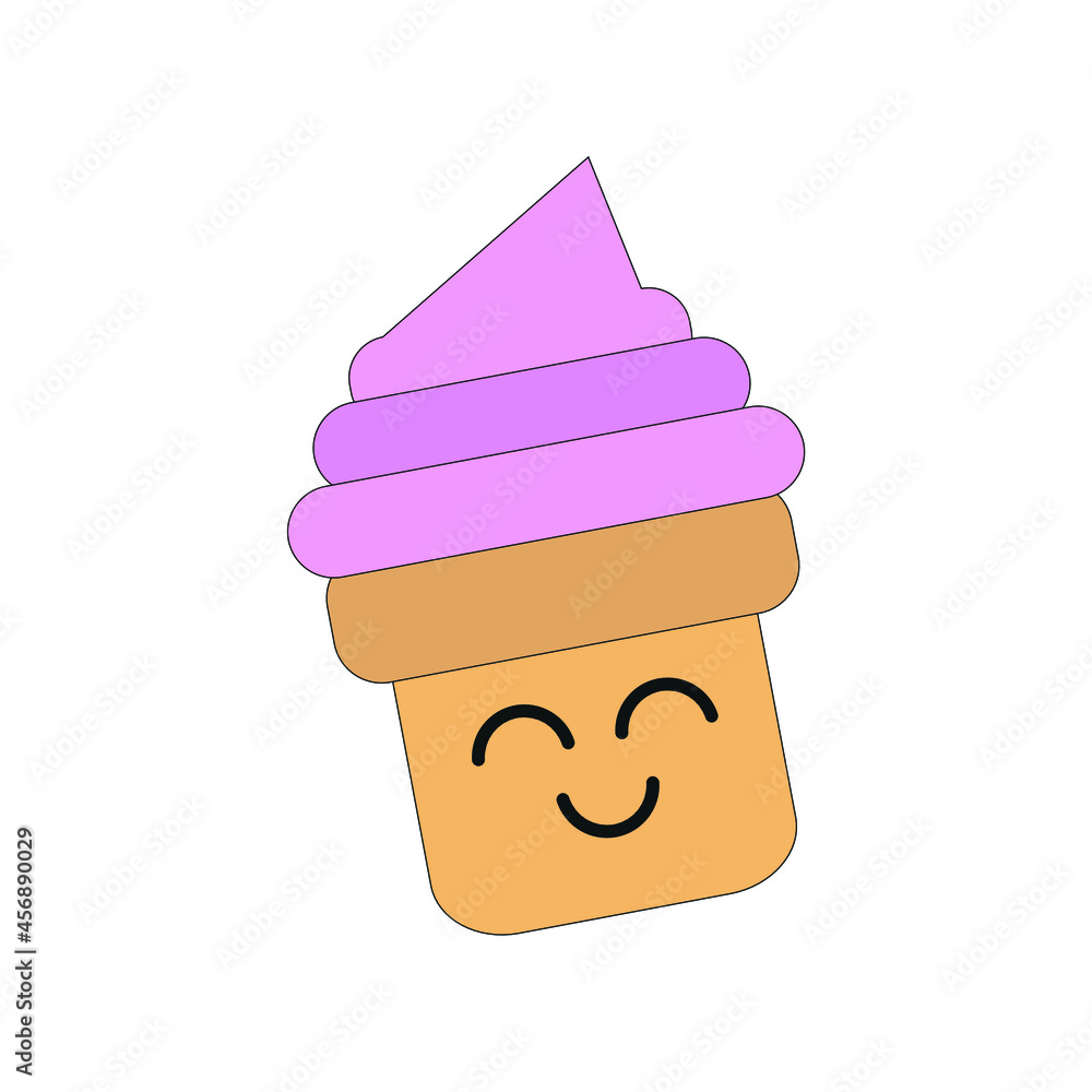 cupcake sketch icon, on white background
