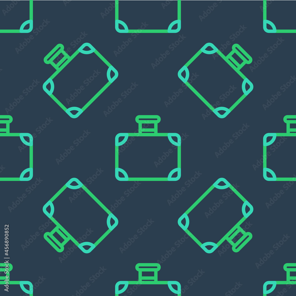 Line Suitcase for travel icon isolated seamless pattern on blue background. Traveling baggage sign. Travel luggage icon. Vector Line Suitcase for travel icon isolated seamless pattern on blue background. Traveling baggage sign. Travel luggage icon. Vector