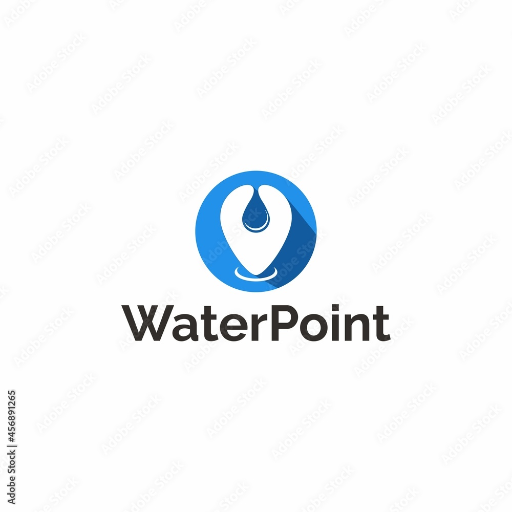 Circle Water Point Logo, Sweat Point Logo Design, Location Water Logo Vector
