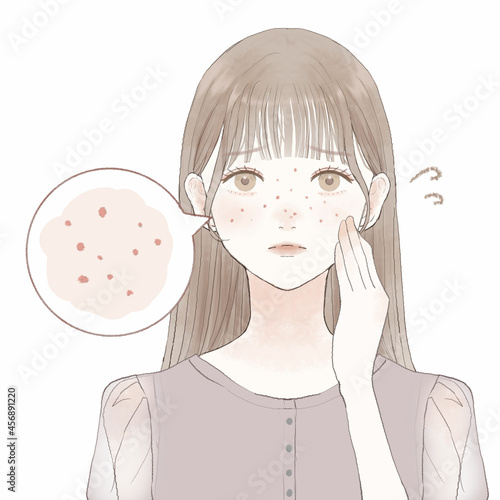 皮脂毛穴に悩む女性