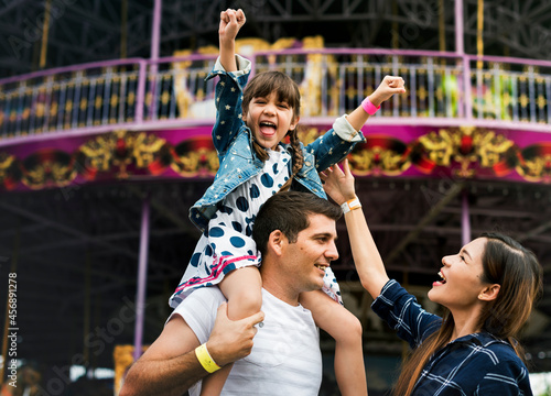 Family Holiday Vacation Amusement Park Togetherness photo