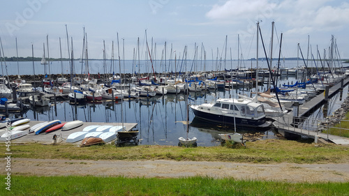 Yacht harbor of Dutch village Ouddorp, Goeree-Overvlakkee, South-Holland, Netherlands