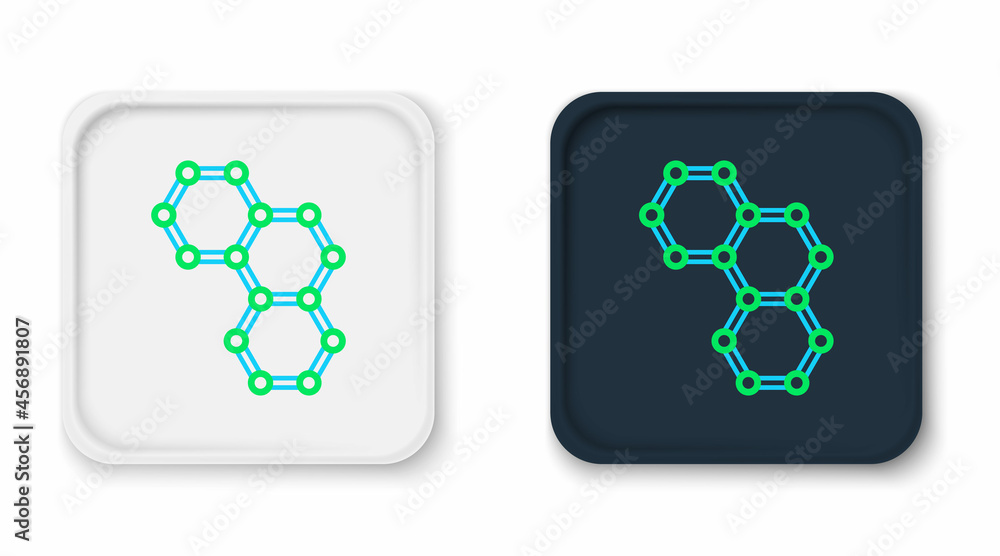 Line Chemical formula icon isolated on white background. Abstract hexagon for innovation medicine, health, research and science. Colorful outline concept. Vector Line Chemical formula icon isolated on white background. Abstract hexagon for innovation medicine, health, research and science. Colorful outline concept. Vector
