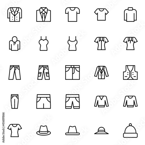 Outline icons for clothes.