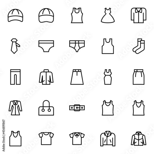 Outline icons for clothes.