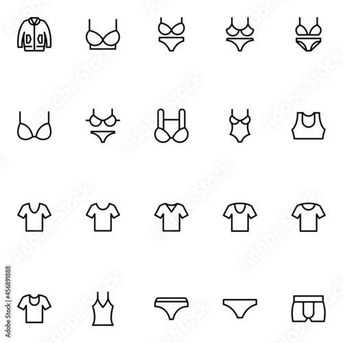 Outline icons for clothes.