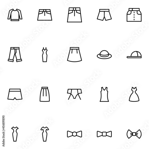 Outline icons for clothes.