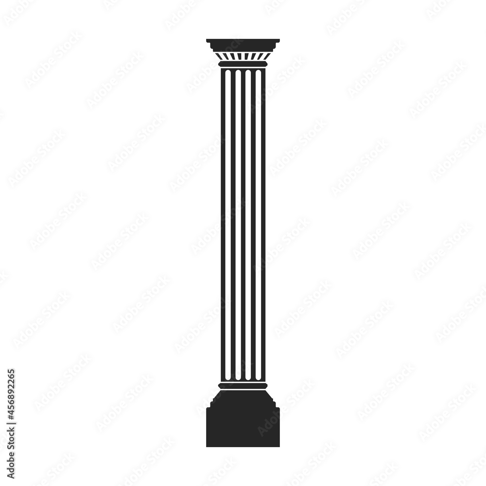 Column pillar vector icon. Black vector icon isolated on white background column pillar. Column pillar vector icon. Black vector icon isolated on white background column pillar.
