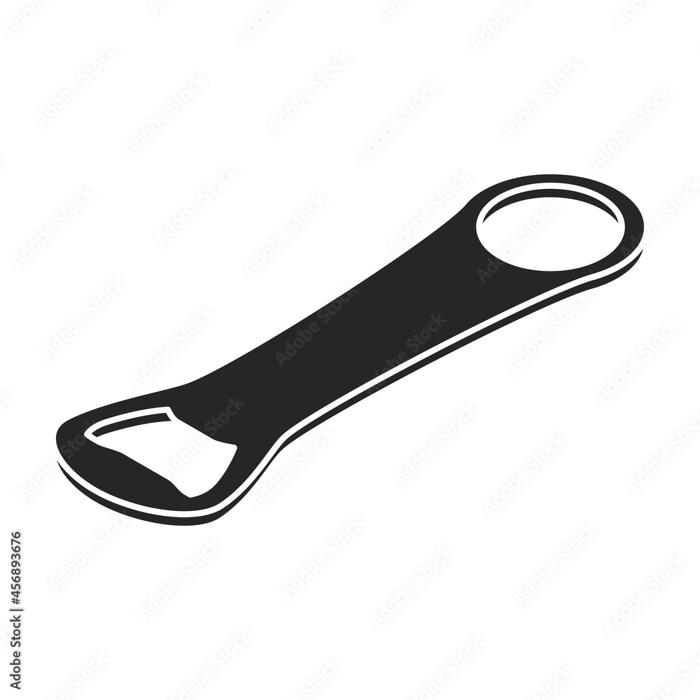 Bottle opener isometric vector icon.Black vector icon isolated on white background bottle opener. Bottle opener isometric vector icon.Black vector icon isolated on white background bottle opener.