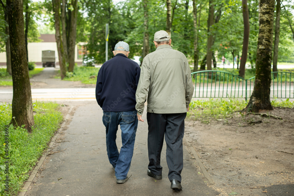 Older men on the street. Retired in Russia. Older men on the street. Retired in Russia.