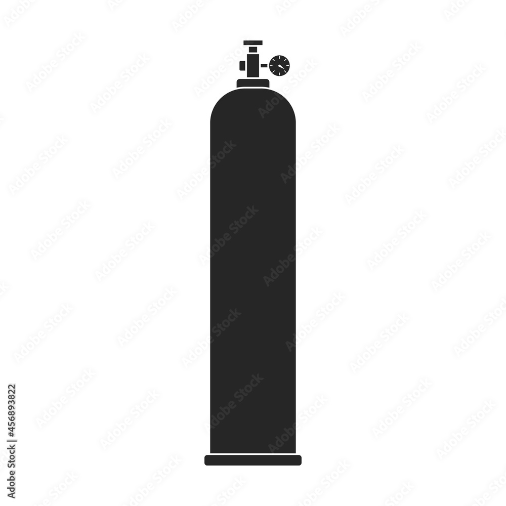 Gas cylinder vector black icon. Vector illustration lpg on wite